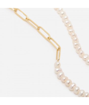 Colar chain and half pearls