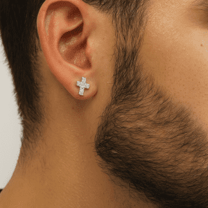 Brincos em prata cruz dupla