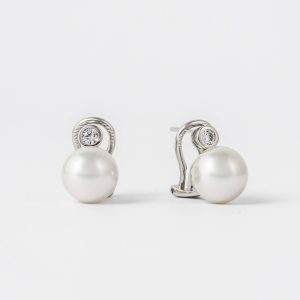 Brincos em prata Majorica - Omega