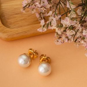 Brincos em prata Majorica - Lyra 10 mm